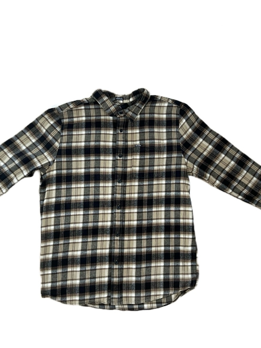 Volcom Mens Black and Cream Flannel